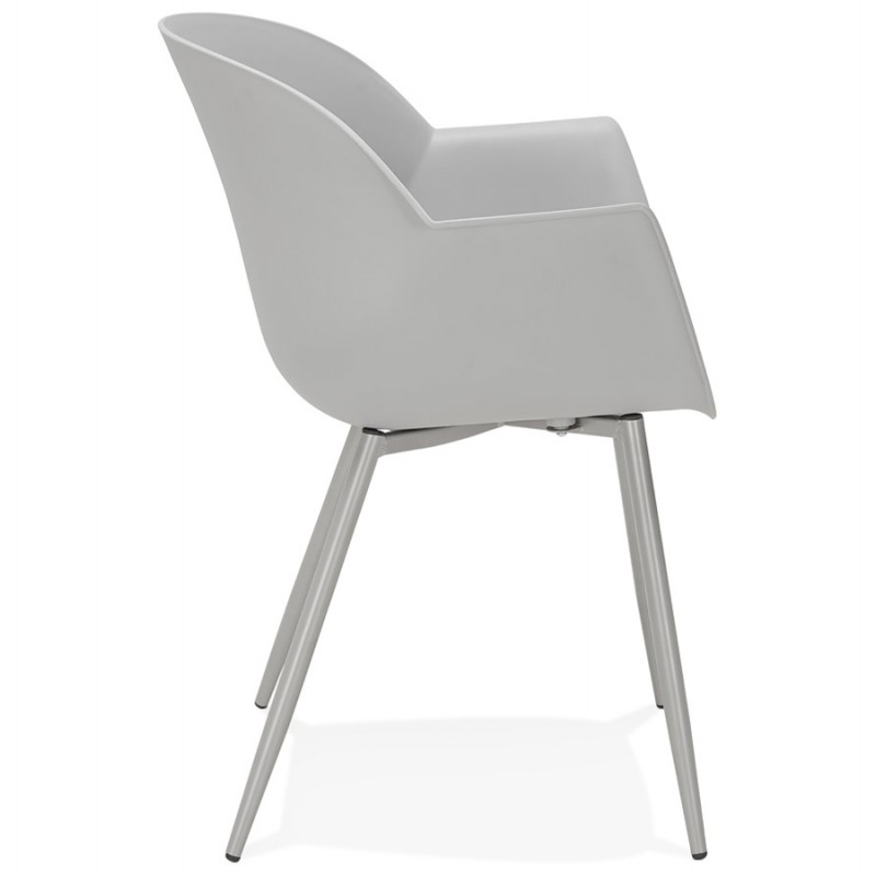 Sedia di design scandinava con braccioli COLZA in polipropilene (grigio) - image 43700