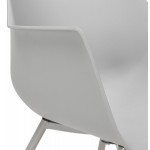 Chaise design scandinave avec accoudoirs COLZA en polypropylène (gris)