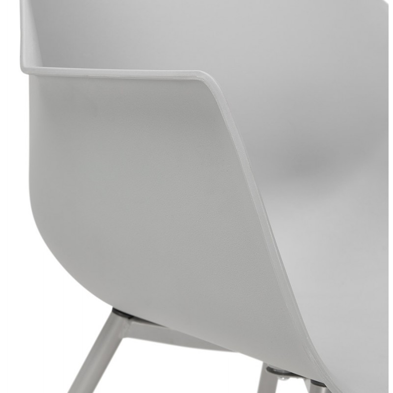 Sedia di design scandinava con braccioli COLZA in polipropilene (grigio) - image 43705