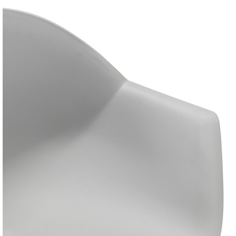 Silla de diseño escandinavo con apoyabrazos COLZA en polipropileno (gris) - image 43706