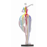 Escultura decorativa de estatua WOMAN ELEGANTE en resina H138 cm (Multicolor)