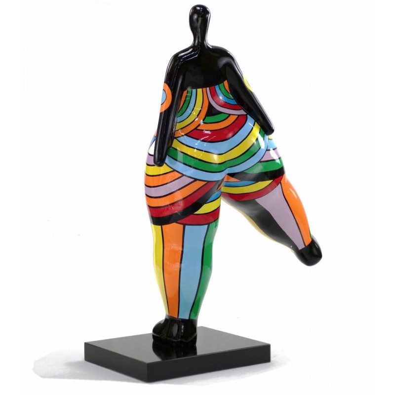 Escultura decorativa de estatua WOMAN JAMBE LEVEE en resina H80 cm (Multicolor) - image 43792