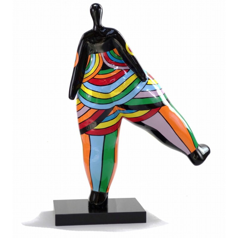 Statue decorative sculpture design WOMAN JAMBE LEVEE in resin H80 cm (Multicolored) - image 43793