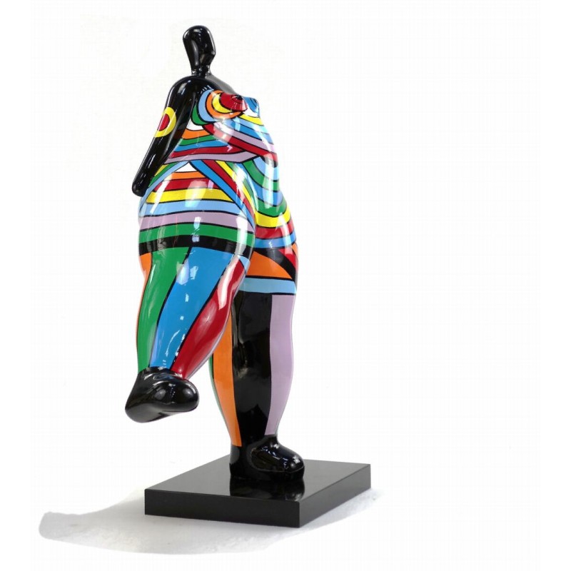 Statua scultura decorativa disegno WOMAN JAMBE LEVEE in resina H80 cm (Multicolor) - image 43795