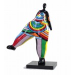 Escultura decorativa de estatua WOMAN JAMBE LEVEE en resina H80 cm (Multicolor)