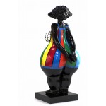 Statua scultura decorativa disegno WOMAN EXOTIC DEBOUT in resina H66 cm (Multicolore)