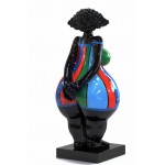 Statua scultura decorativa disegno WOMAN EXOTIC DEBOUT in resina H66 cm (Multicolore)