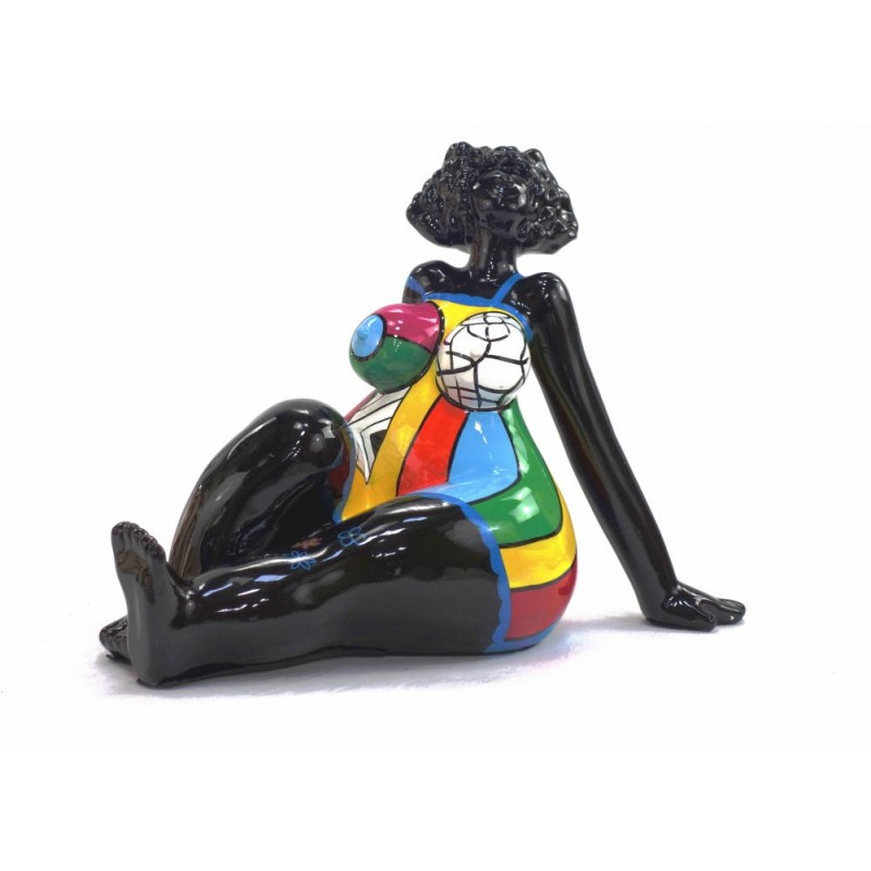 Escote decorativo escultura diseño WOMAN EXOTIC ASSISE en resina H38 cm (Multicolor) - image 43826