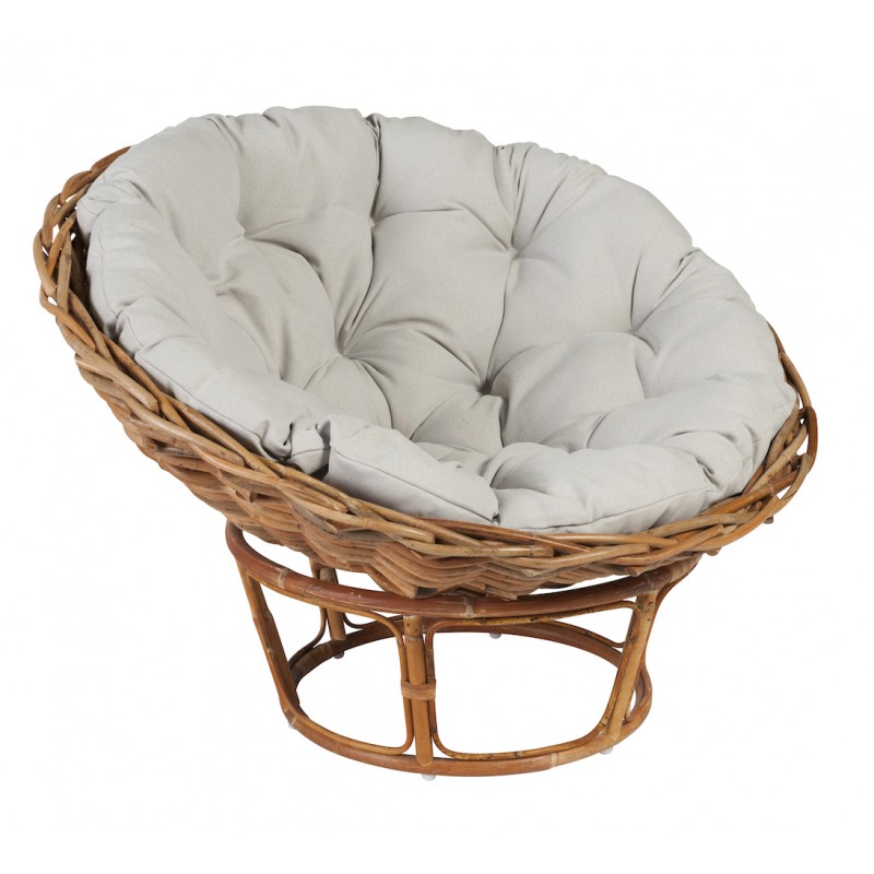 MEXICO vintage-style rattan chair with cushion - image 44342