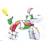 Cane statua scultura decorativa di Harlequin palloncino design in resina  H35 (multicolor) - Progettare Oggetti decorativi