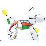 Perro de estatua Arlequín globo diseño decorativo la escultura en resina H35 (multicolor)