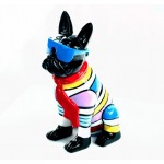 Statuette Design dekorative Skulptur Hundesitting H36 im Harz (multicolor)