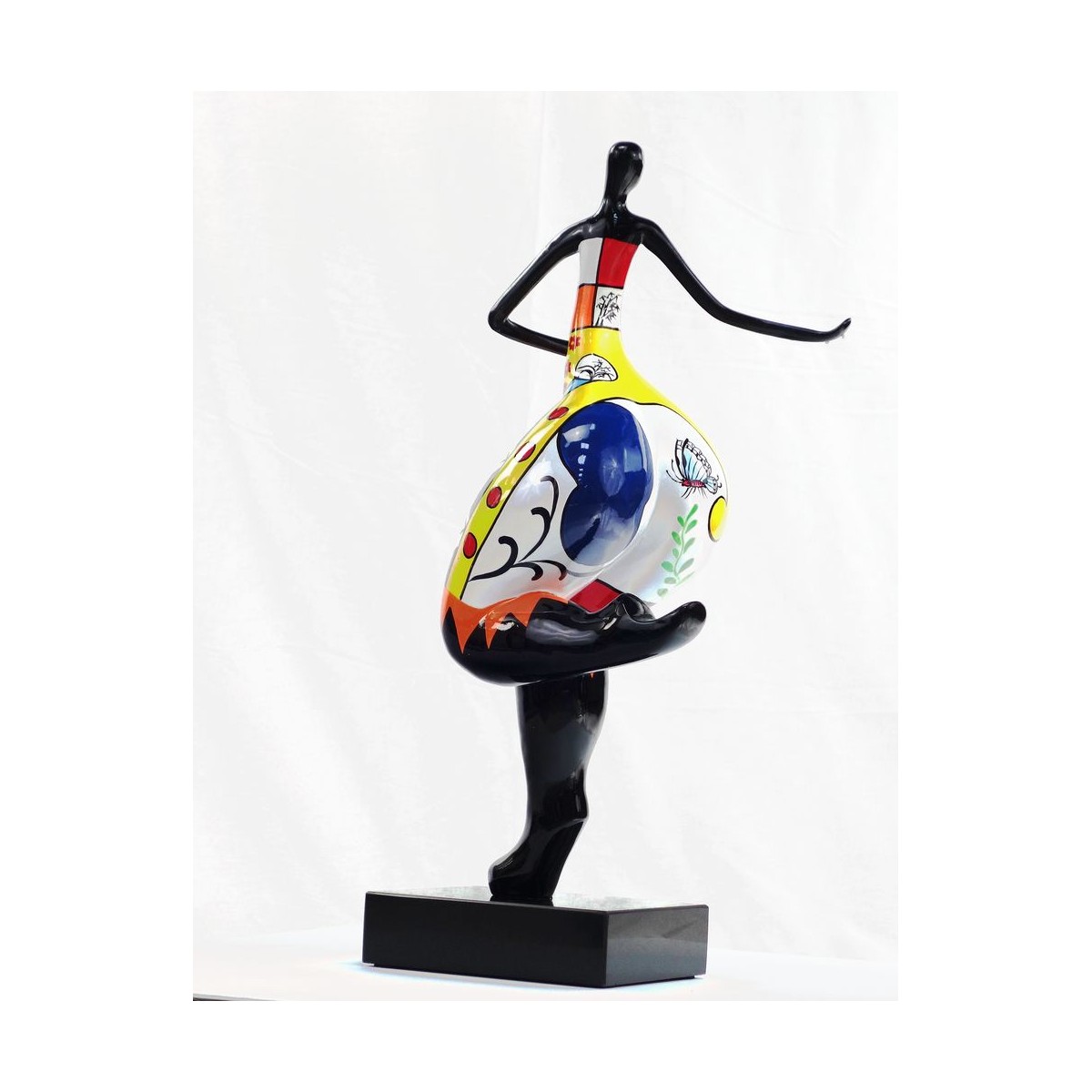 Statuette sculpture décorative design FEMME RONDE en résine H55  (multicolore) - Objets de décoration design