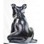 Estatuilla diseño escultura decorativa perro resina (gris oscuro)