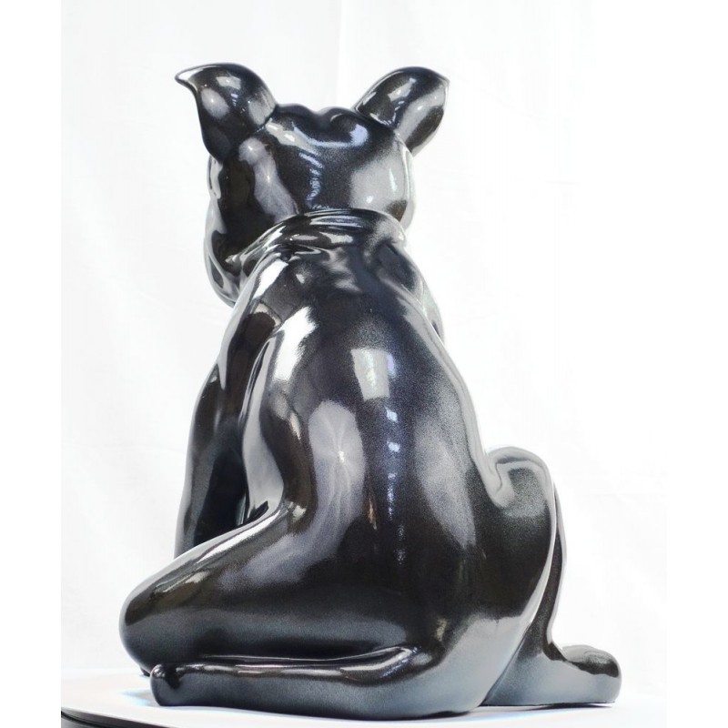 Statuetta design scultura decorativa cane in resina (Grigio scuro) - image 44397