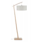 ANDES bamboo standing lamp and eco-friendly linen lampshade (natural, light linen)