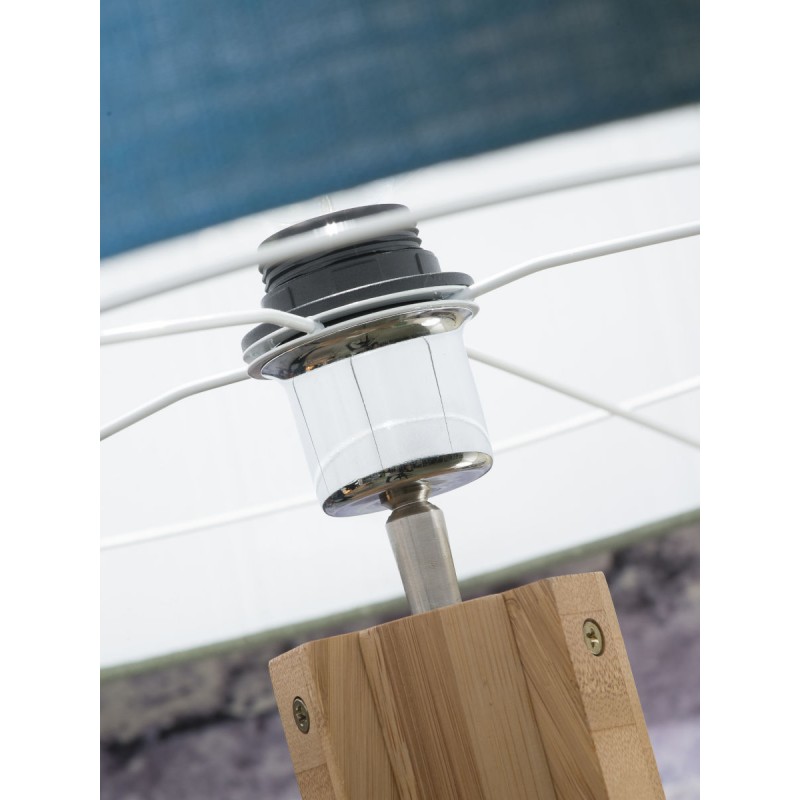 Lámpara de pie de bambú y pantalla de lino ecológica annaPURNA (natural, gris oscuro) - image 44486