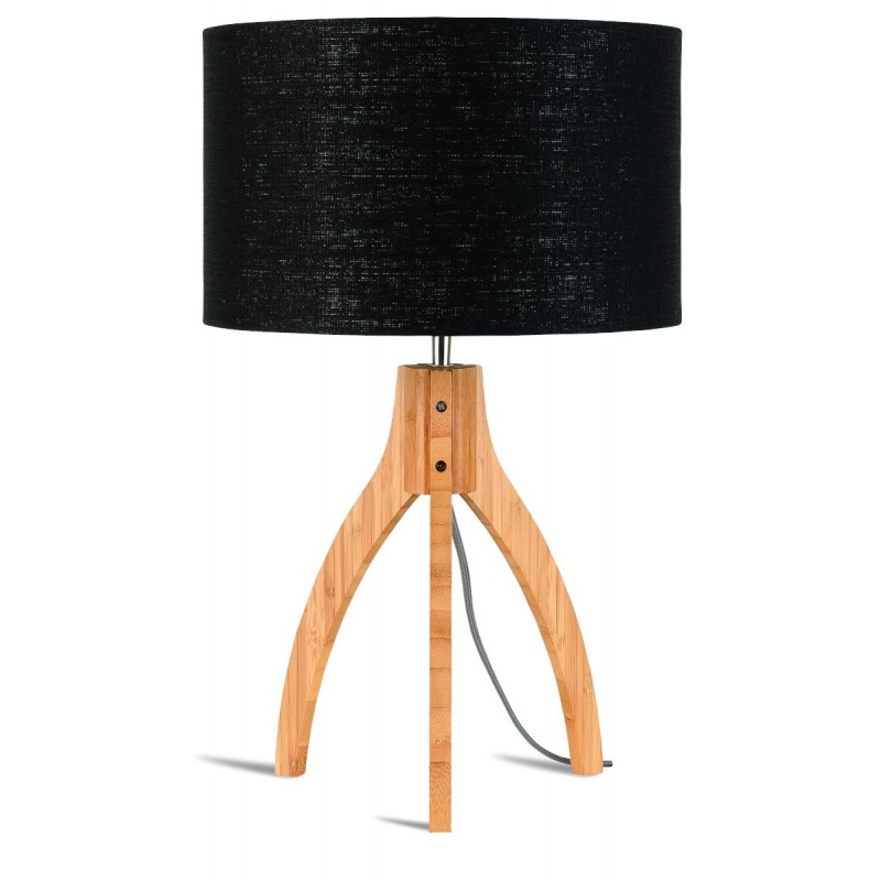 Lampada da tavolo Bamboo e lampada di lino eco-friendly annaPURNA (naturale, nera) - image 44515