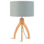 Bamboo table lamp and annaPURNA eco-friendly linen lamp (natural, light grey)