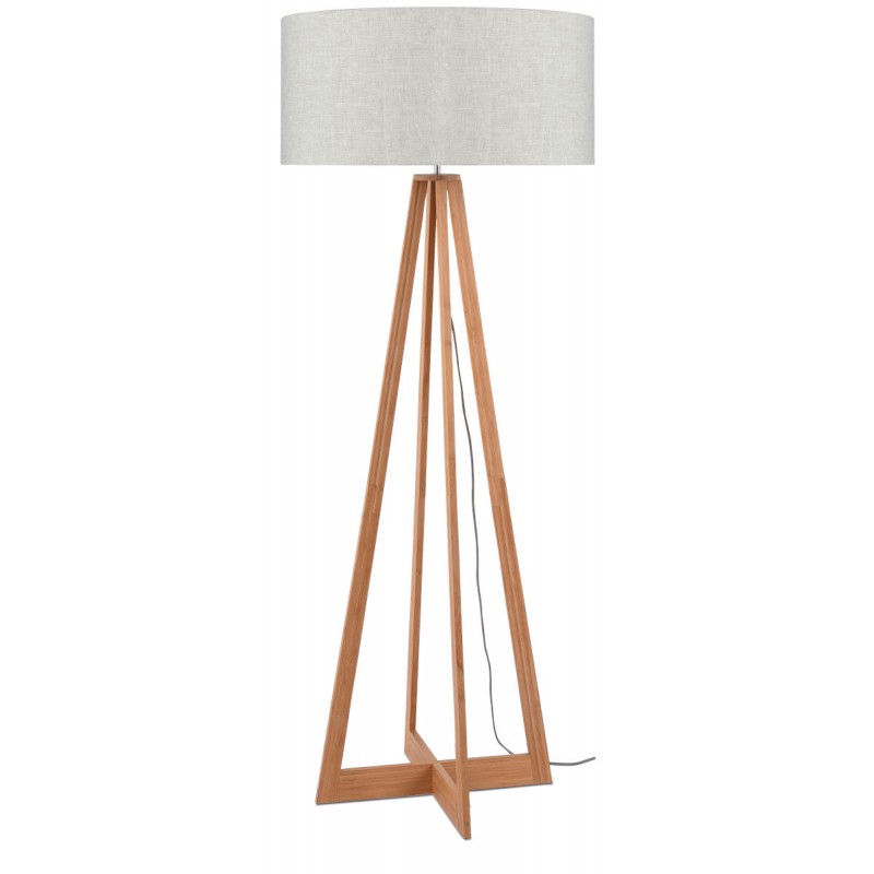 EverEST bamboo standing lamp and ecological linen lampshade (natural, light linen) - image 44576