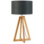 Lampada da tavolo Bamboo e lampada di lino eco-friendly sempre EST (naturale, grigio scuro)