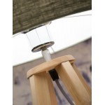 Lámpara de mesa de bambú y lámpara de lino ecológica EVEREST (natural, lino oscuro)