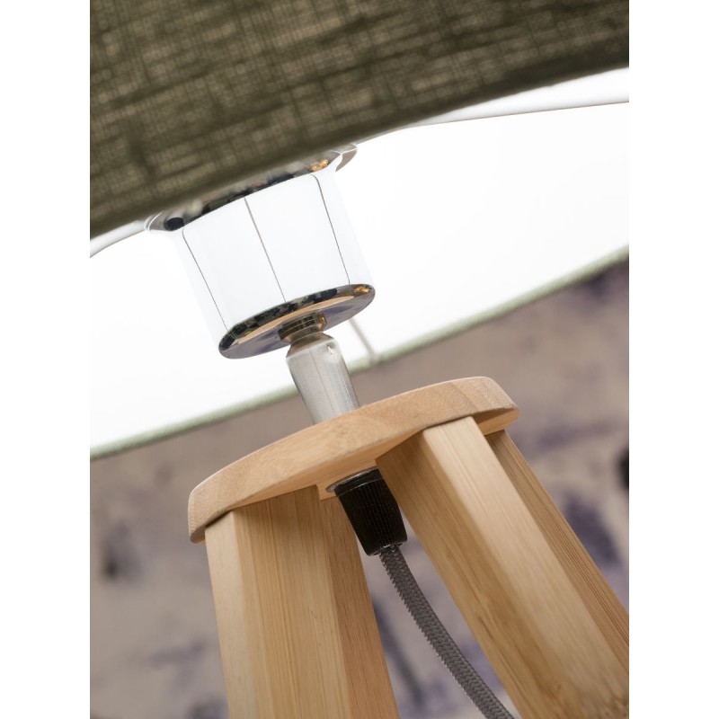 Lampe de table en bambou et abat-jour lin écologique EVEREST (naturel, lin foncé) - image 44608