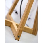 Lámpara de mesa de bambú y lámpara de lino ecológica EVEREST (natural, lino claro)