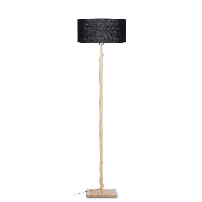 Lámpara de pie de bambú y pantalla de lino ecológica FUJI (natural, negro) - image 44626