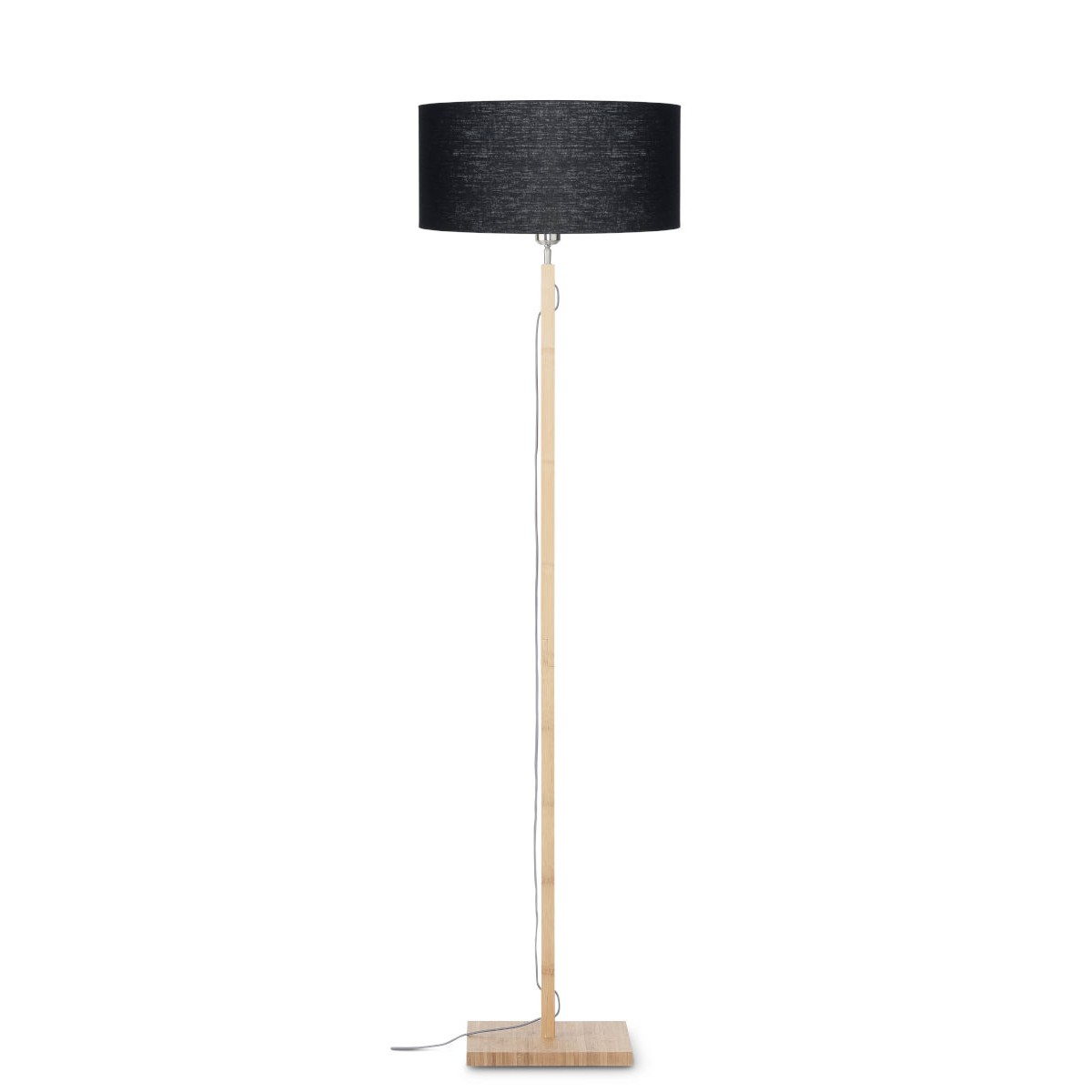 Bambus Stehlampe und FUJI umweltfreundliche Leinen Lampenschirm (natürlich,  schwarz) - AMP Story 6554