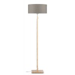 Fuji bamboo standing lamp and eco-friendly linen lampshade (natural, dark linen)