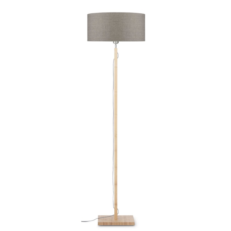 Fuji bamboo standing lamp and eco-friendly linen lampshade (natural, dark linen) - image 44646
