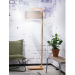 Lámpara de pie de bambú y pantalla de lino ecológico HIMALAYA (natural, lino oscuro)