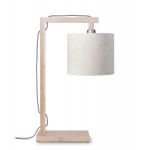 Bamboo table lamp and himalaya ecological linen lamp (natural, light linen)
