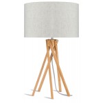 Bamboo table lamp and KILIMANJARO eco-friendly linen lamp (natural, light linen)