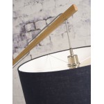 Bamboo standing lamp and MONTBLANC eco-friendly linen lampshade (natural, black)