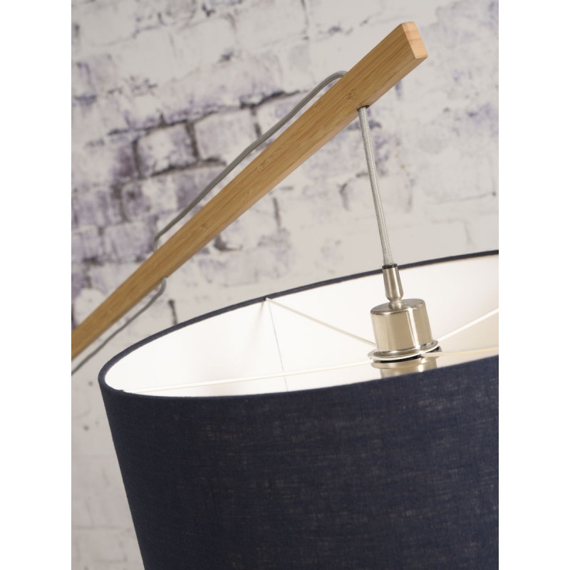 Bamboo standing lamp and MONTBLANC eco-friendly linen lampshade (natural, black) - image 44872