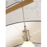 MontBLANC green linen lamp and green linen lampshade (natural, light grey)