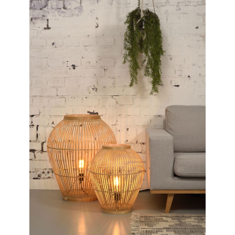 Lampada da tavolo, lampada da terra in bambù SMALL (H50) TUVALU (naturale) - image 44969