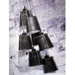 AMAZON SMALL 7 lampshade recycled tire suspension lamp (black)