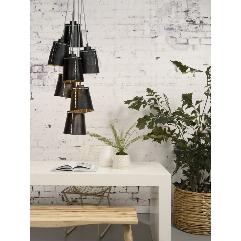 AMAZON XL 7 recycled tire suspension lamp lamp shade (black) - image 45052