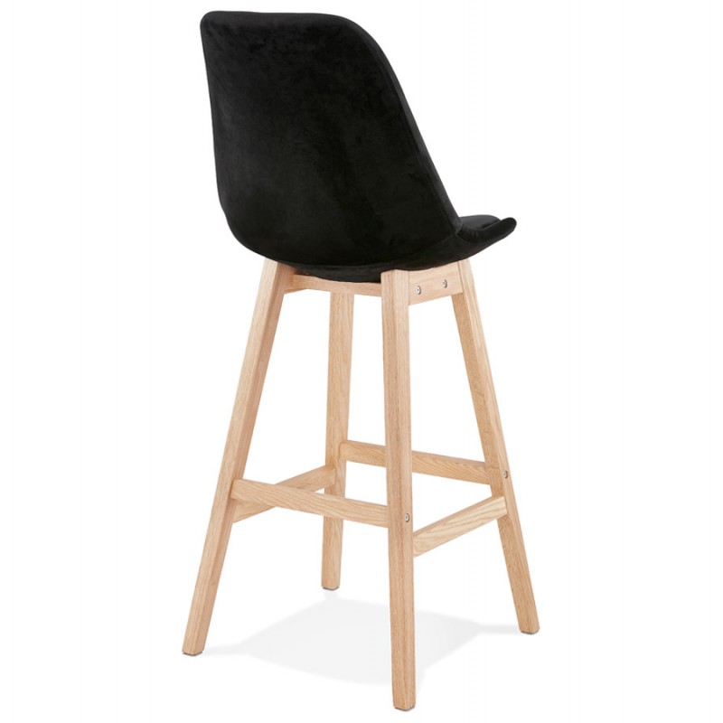 Scandinavian design bar stool in natural-colored feet CAMY (black) - image 45605