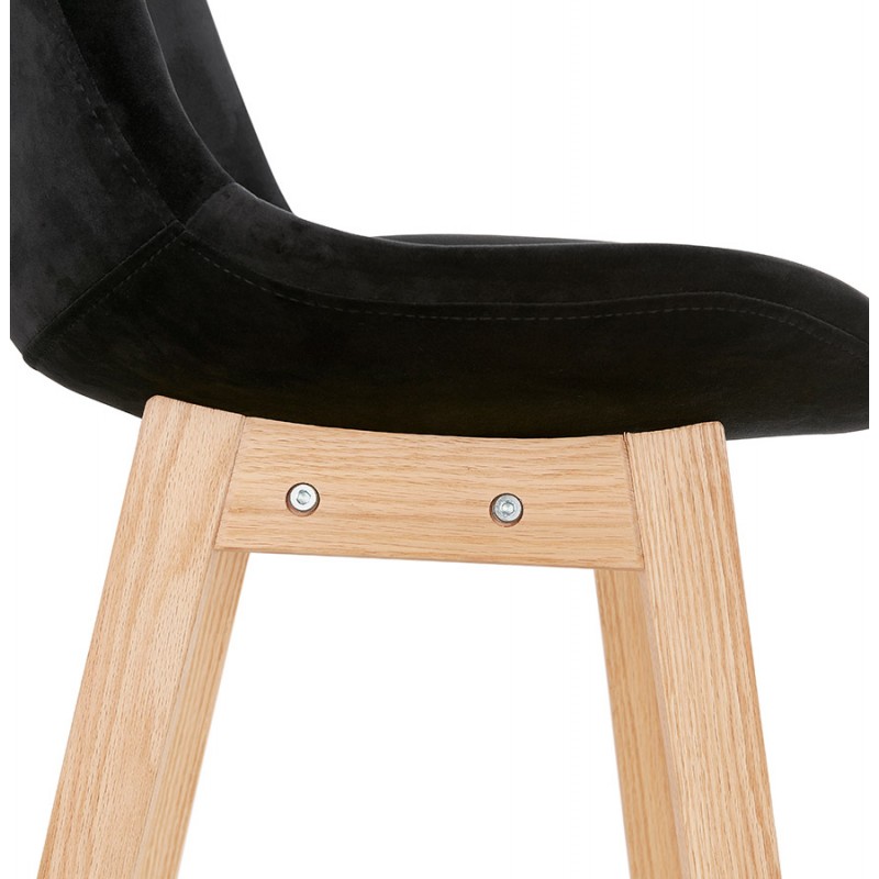 Scandinavian design bar stool in natural-colored feet CAMY (black) - image 45609