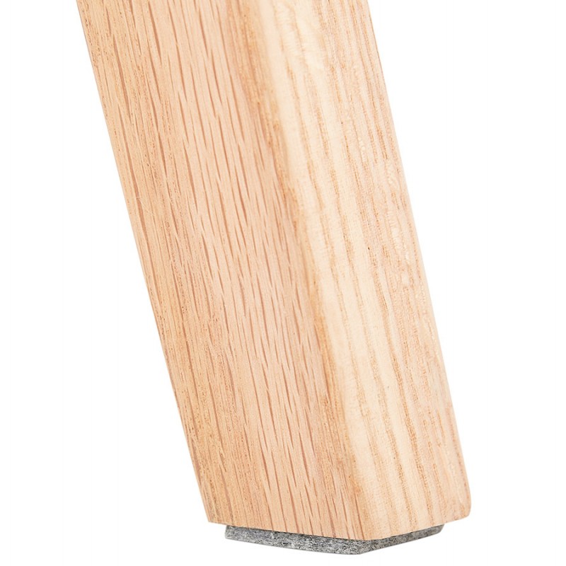 Tabouret de bar mi-hauteur design scandinave en velours pieds couleur naturelle CAMY MINI (gris) - image 45622