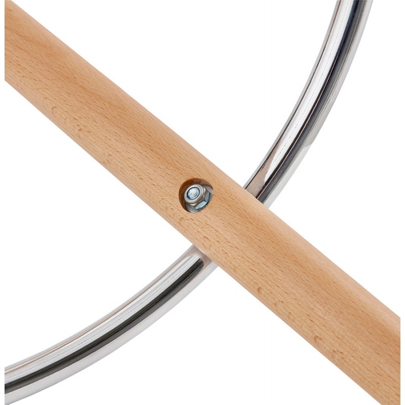 Tabouret de bar mi-hauteur scandinave en microfibre pieds bois couleur naturelle TALIA MINI (gris foncé) - image 45815