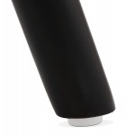 Tabouret de bar mi-hauteur vintage en microfibre pieds bois noir TALIA MINI (marron)