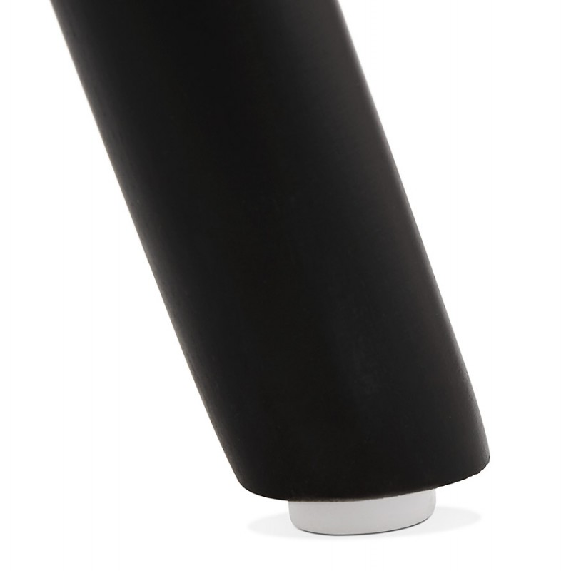 Tabouret de bar mi-hauteur vintage en microfibre pieds bois noir TALIA MINI (marron) - image 45906