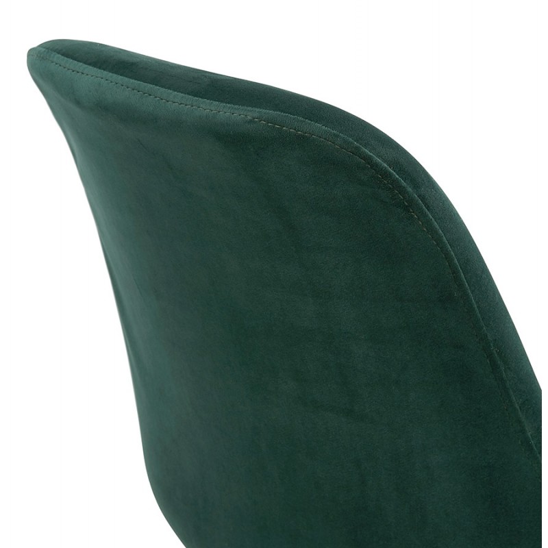 Tabouret de bar mi-hauteur design en velours pieds noirs CAMY MINI (vert) - image 46114