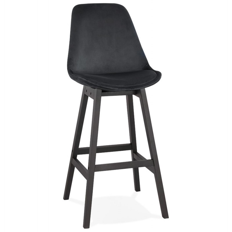 CAMY black-footed velvet design bar stool (black) - image 46124