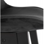 Tabouret de bar design en velours pieds noirs CAMY (noir)